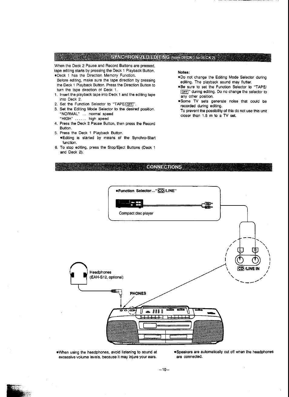Connotions | Panasonic RX-FT560 User Manual | Page 10 / 12