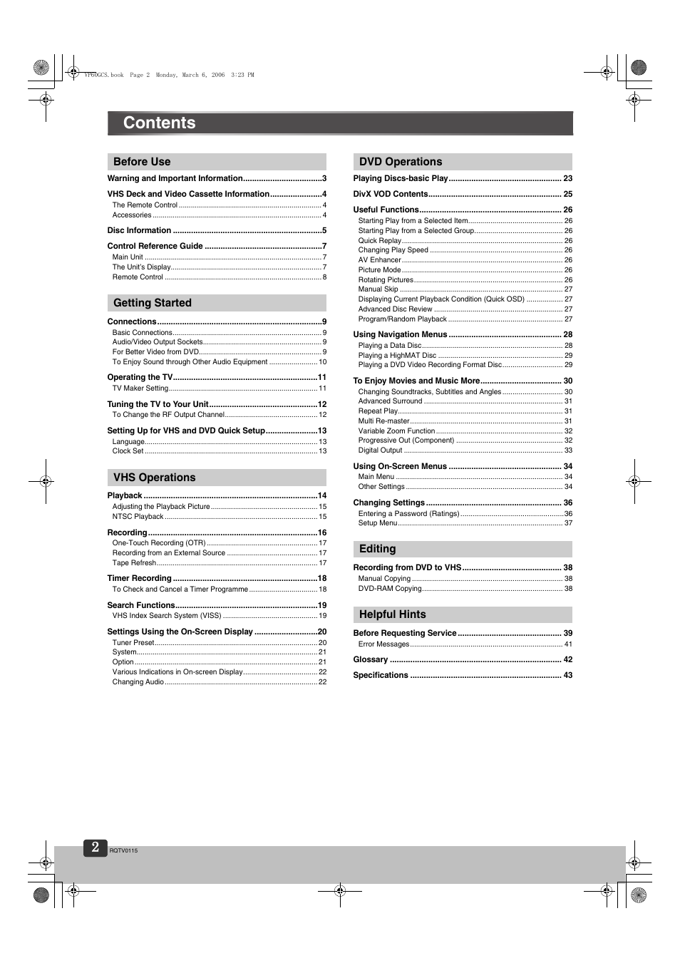 Panasonic NV-VP60 Series User Manual | Page 2 / 44