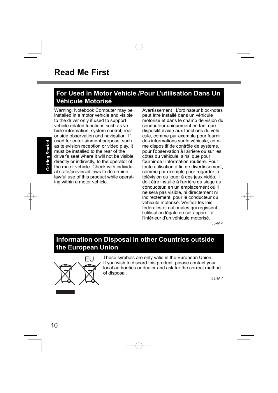 Read me first | Panasonic CF-U1 User Manual | Page 10 / 64