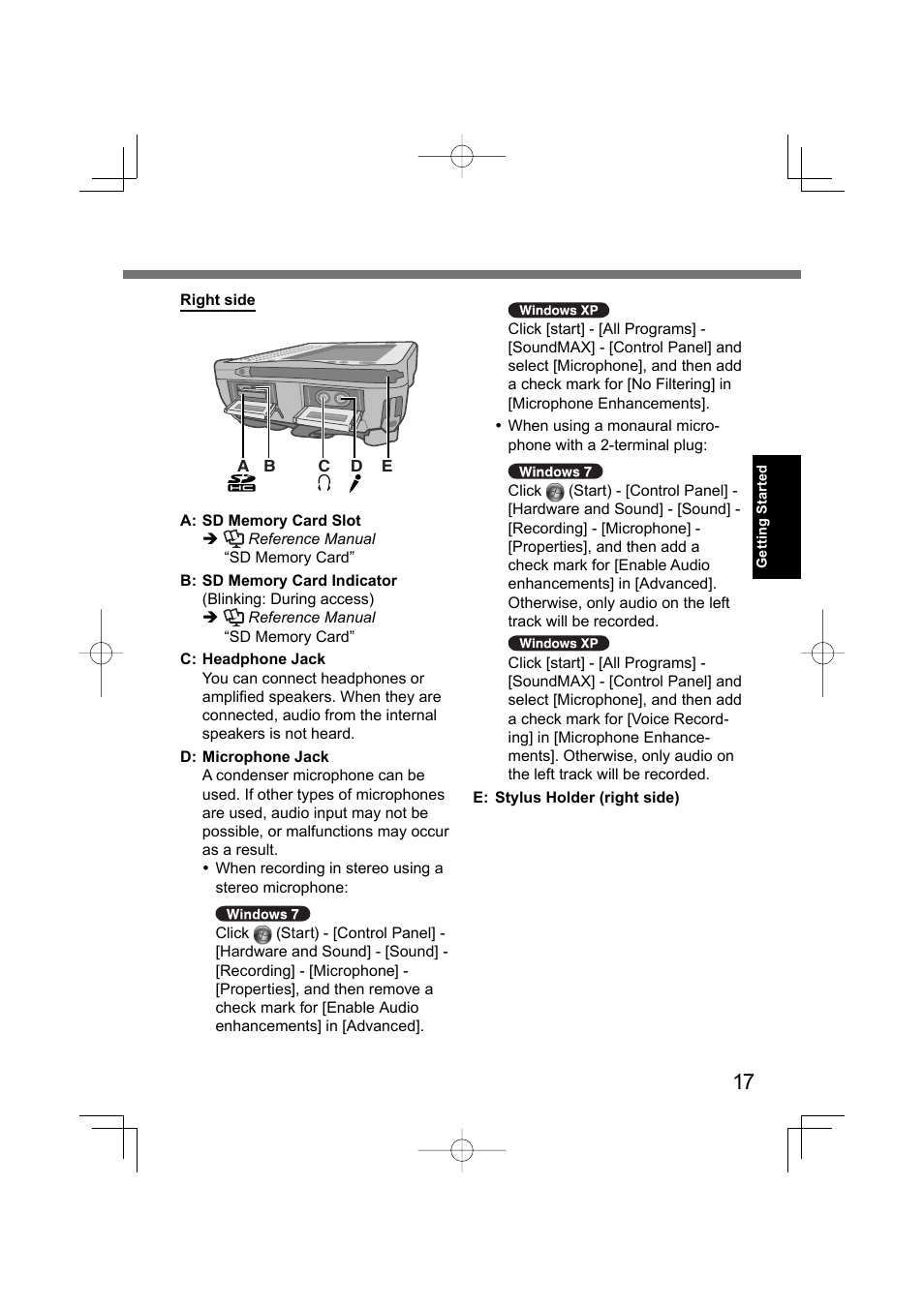 Panasonic CF-U1 User Manual | Page 17 / 64