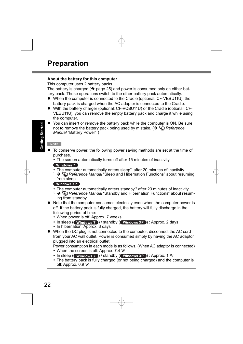 Preparation | Panasonic CF-U1 User Manual | Page 22 / 64