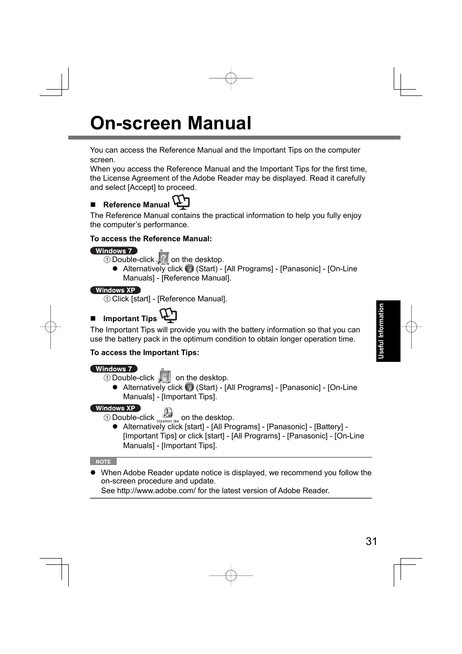 On-screen manual | Panasonic CF-U1 User Manual | Page 31 / 64