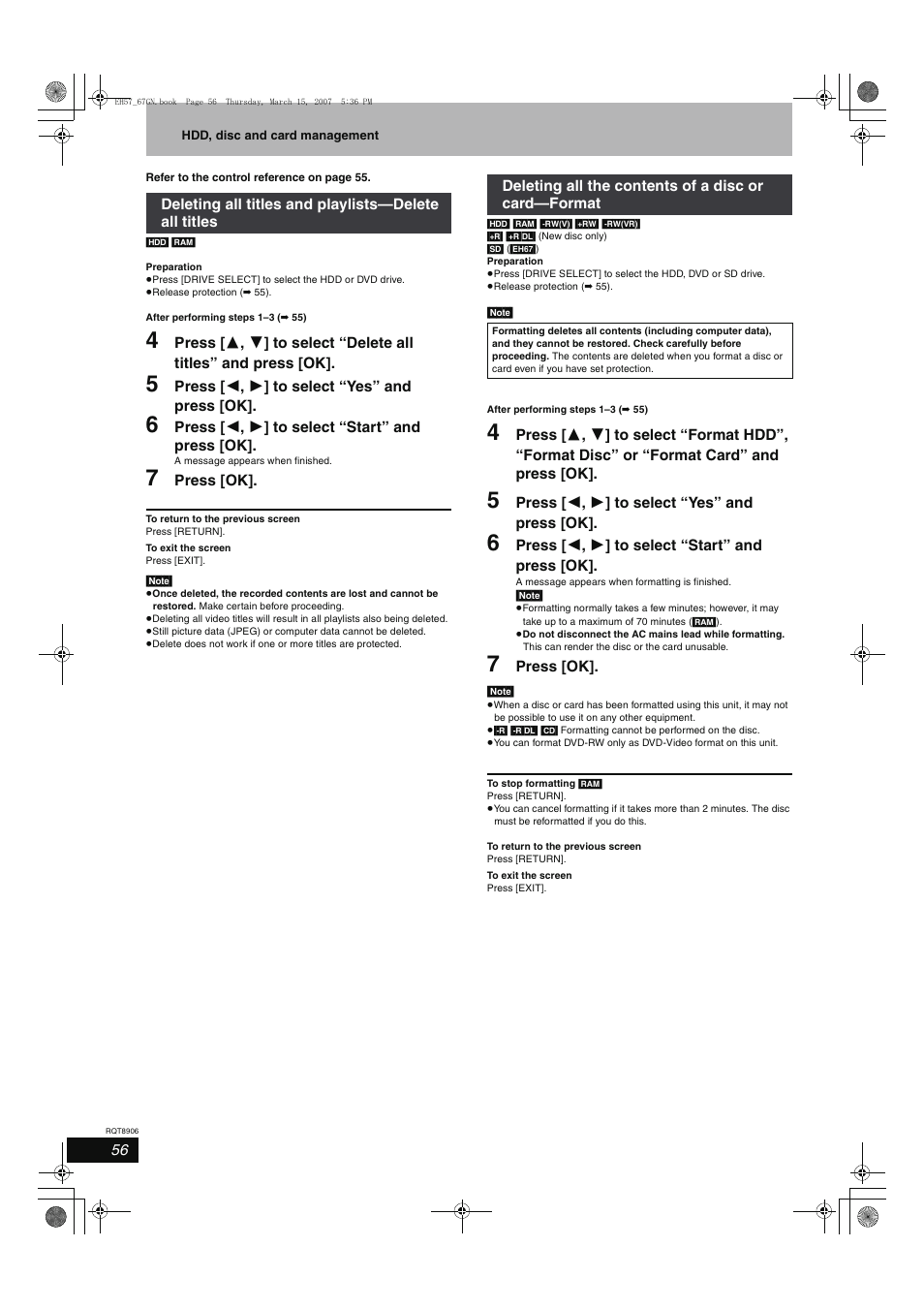 Panasonic DMR-EH67  EN User Manual | Page 56 / 80