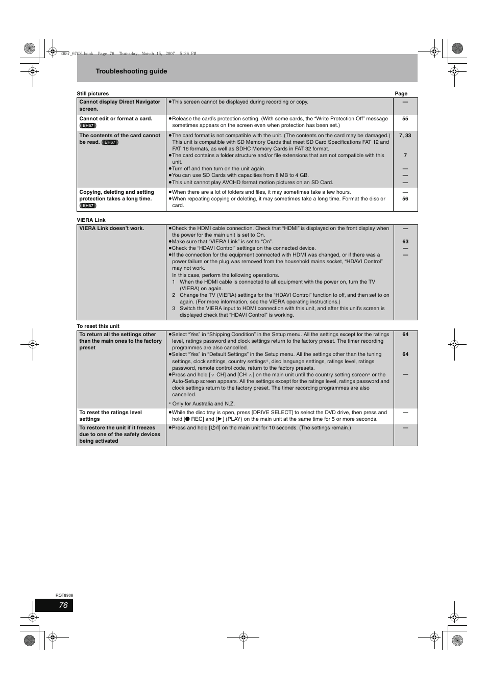 Panasonic DMR-EH67  EN User Manual | Page 76 / 80