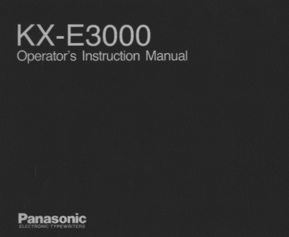 Panasonic KX-E3000 User Manual | 62 pages