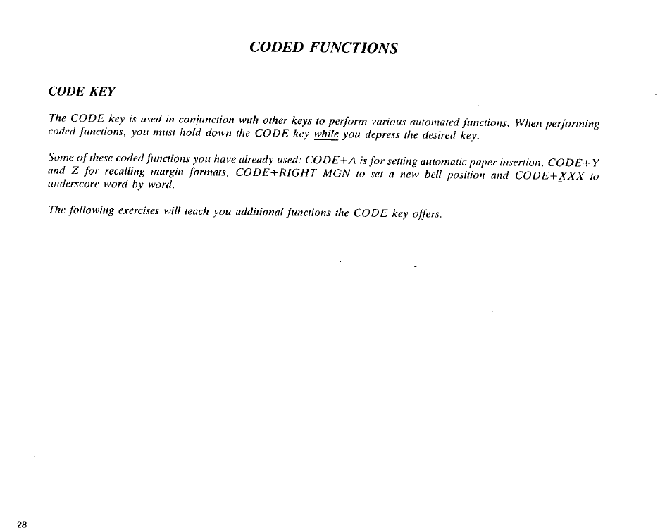 Coded fonctions | Panasonic KX-E3000 User Manual | Page 34 / 62