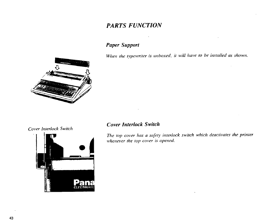 Parts function | Panasonic KX-E3000 User Manual | Page 49 / 62