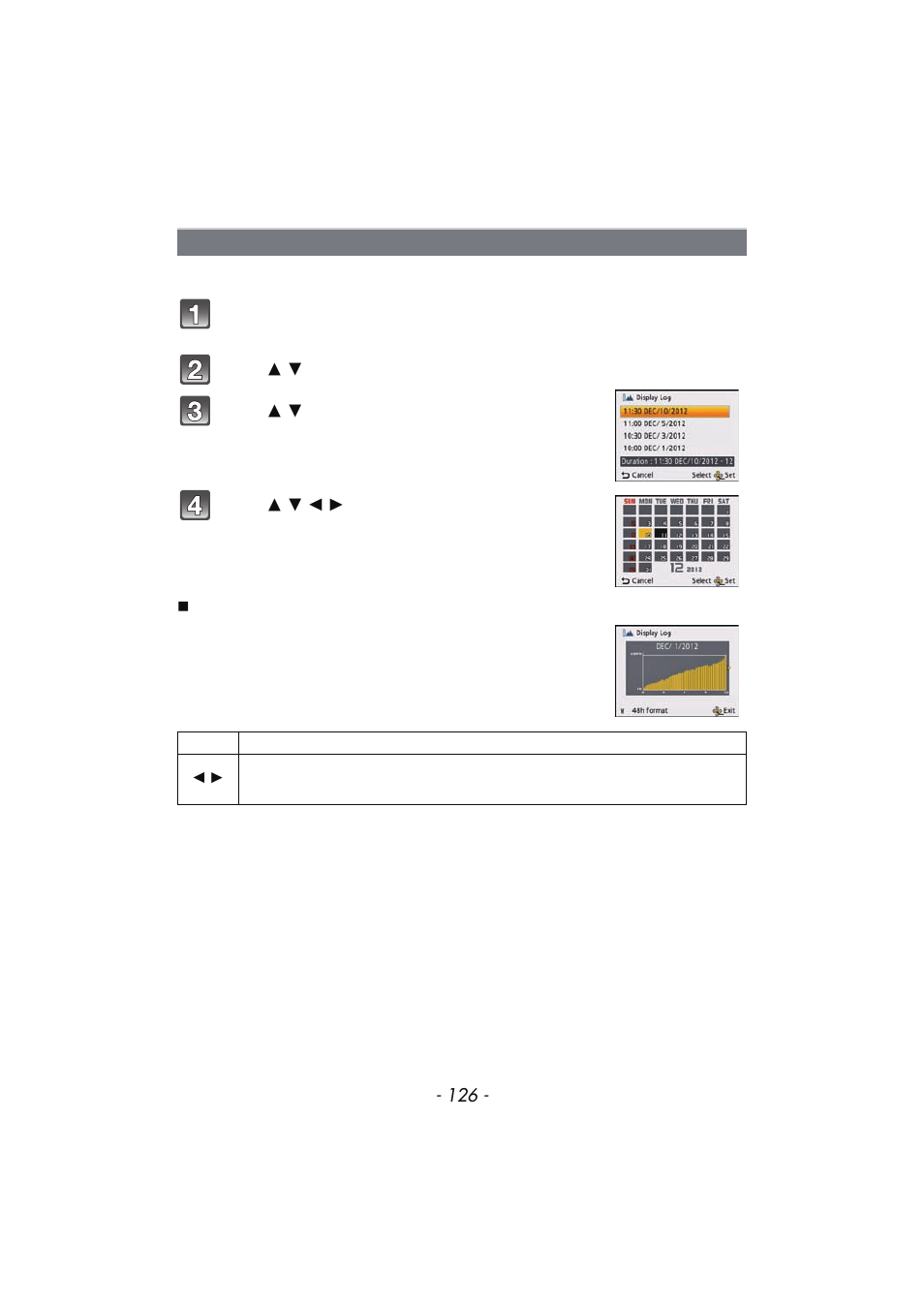 Viewing the altimeter log | Panasonic DMC-TS4 User Manual | Page 126 / 205