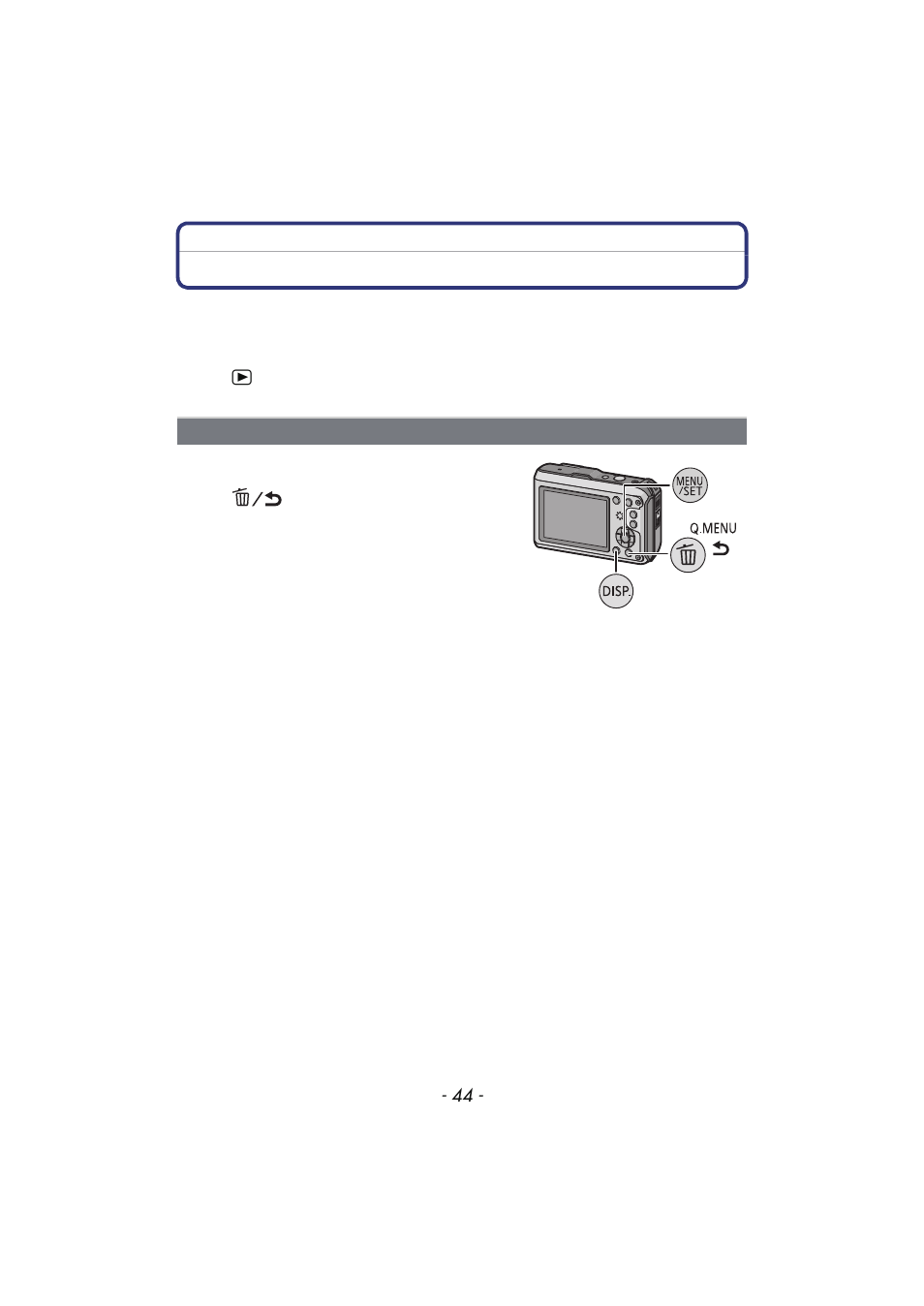 Deleting pictures, To delete a single picture, P44) | Panasonic DMC-TS4 User Manual | Page 44 / 205