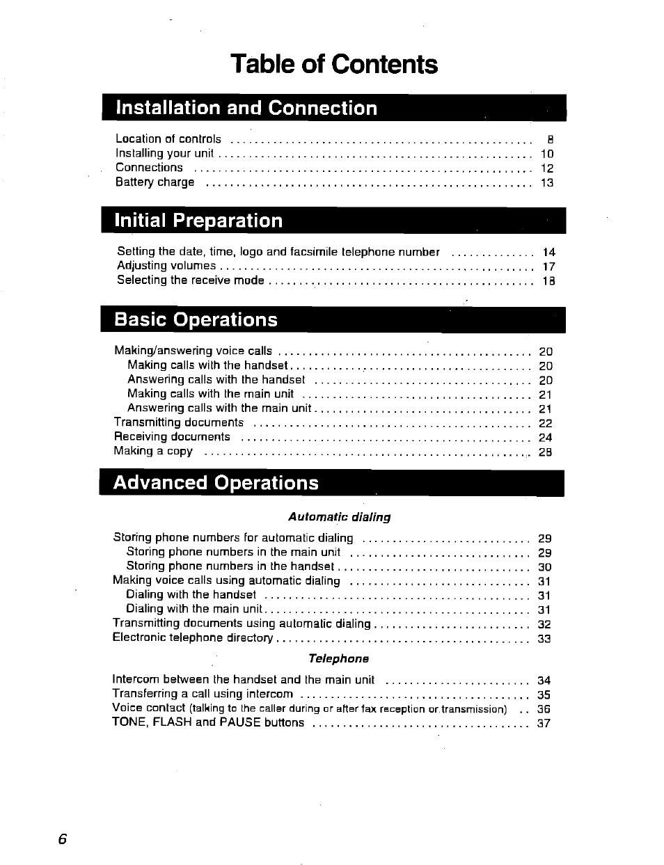 Panasonic KX-F900 User Manual | Page 6 / 72