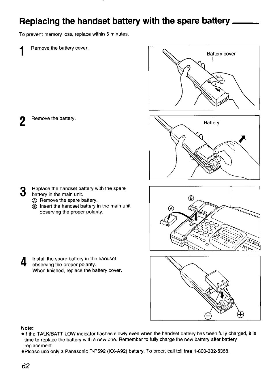 Note | Panasonic KX-F900 User Manual | Page 62 / 72