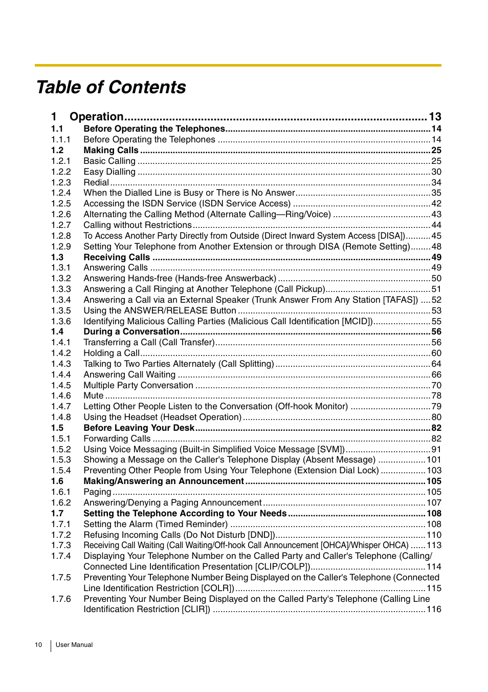 Panasonic KX-TDA15 User Manual | Page 10 / 224