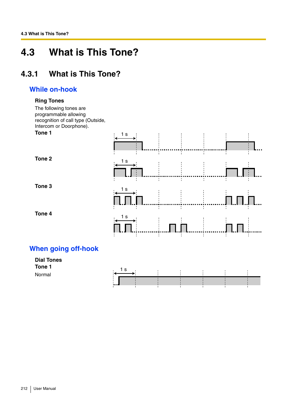 3 what is this tone, 1 what is this tone, While on-hook when going off-hook | Panasonic KX-TDA15 User Manual | Page 212 / 224