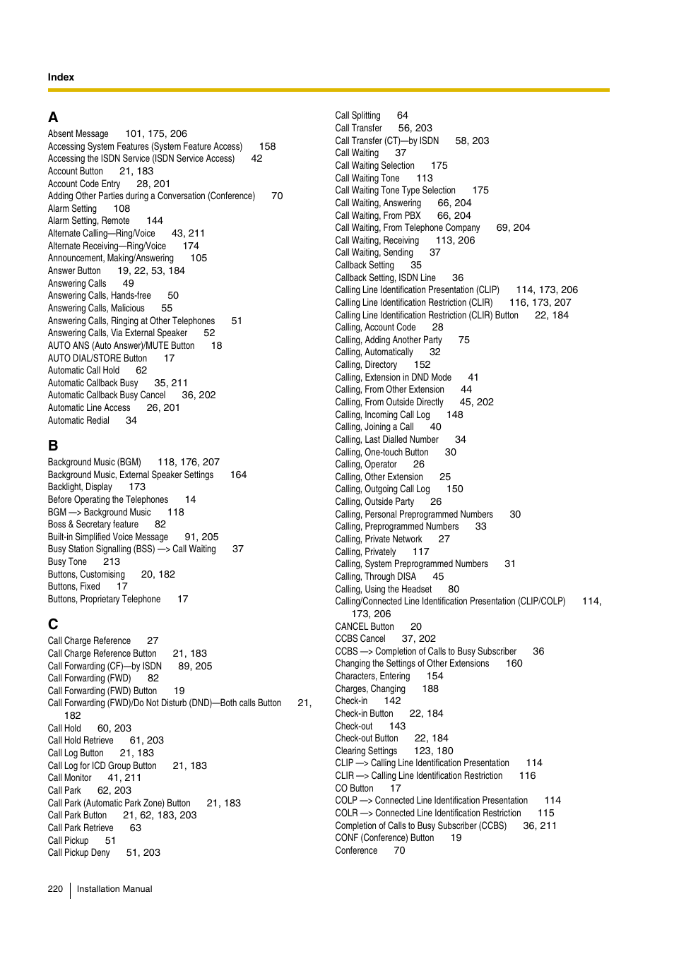 Panasonic KX-TDA15 User Manual | Page 220 / 224