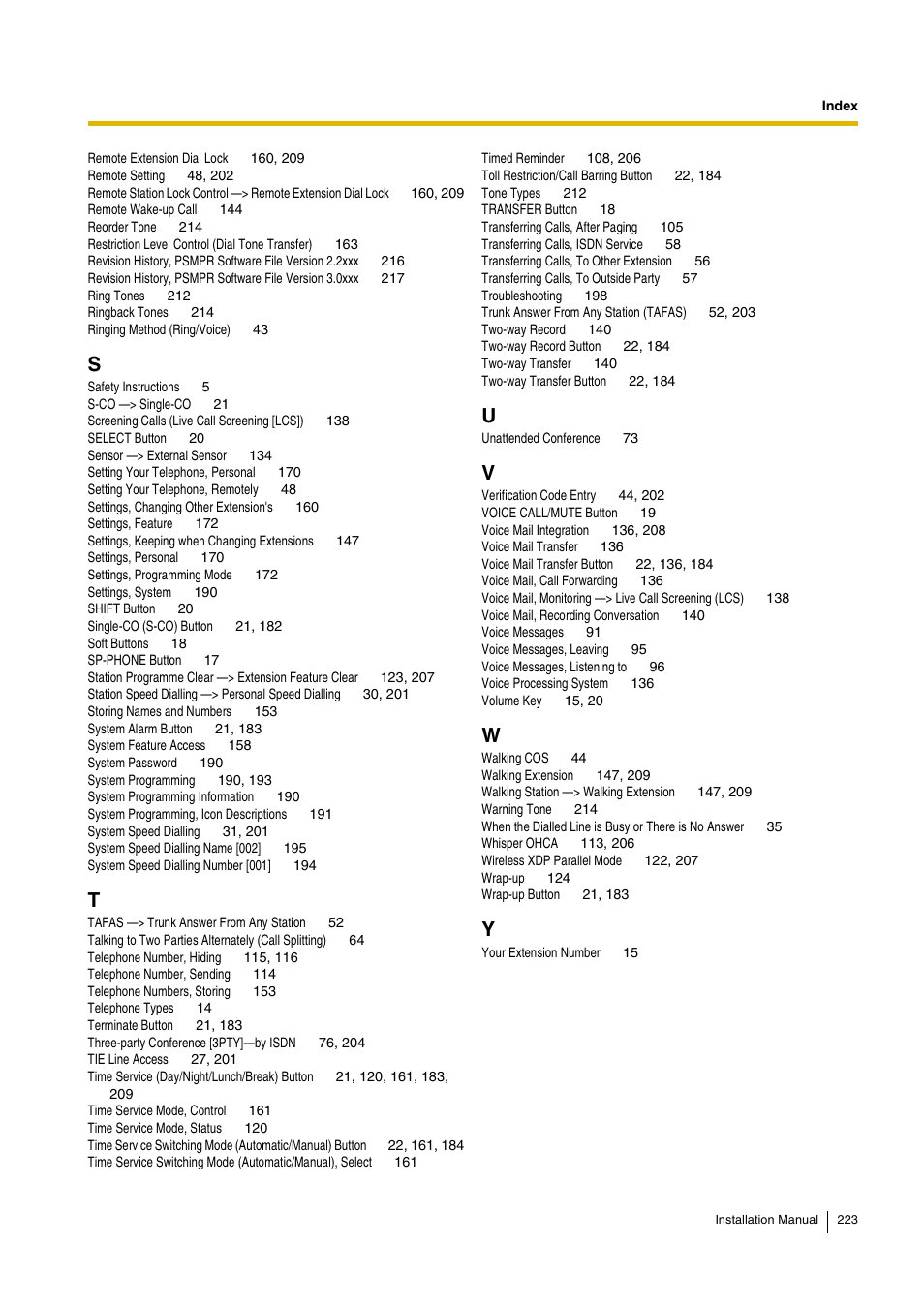 Panasonic KX-TDA15 User Manual | Page 223 / 224