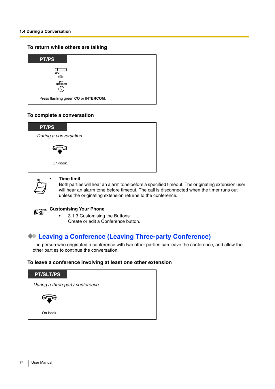 Pt/ps, Pt/slt/ps | Panasonic KX-TDA15 User Manual | Page 74 / 224