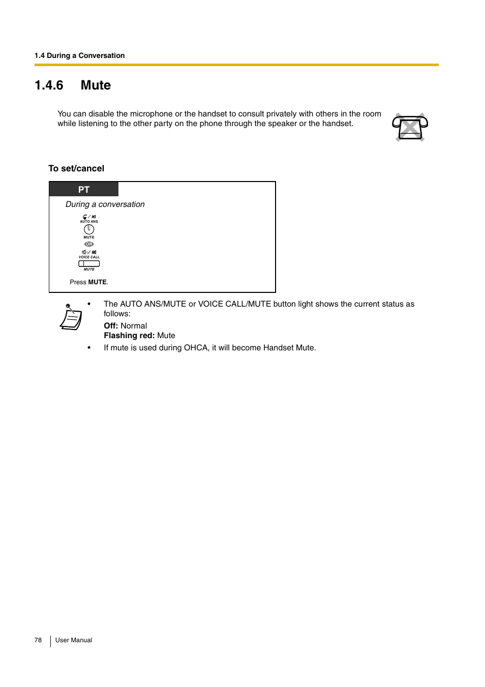 6 mute | Panasonic KX-TDA15 User Manual | Page 78 / 224