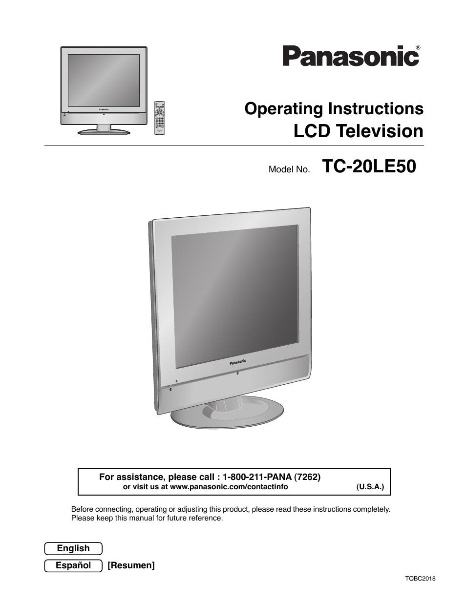 Panasonic TC-20LE50 User Manual | 32 pages