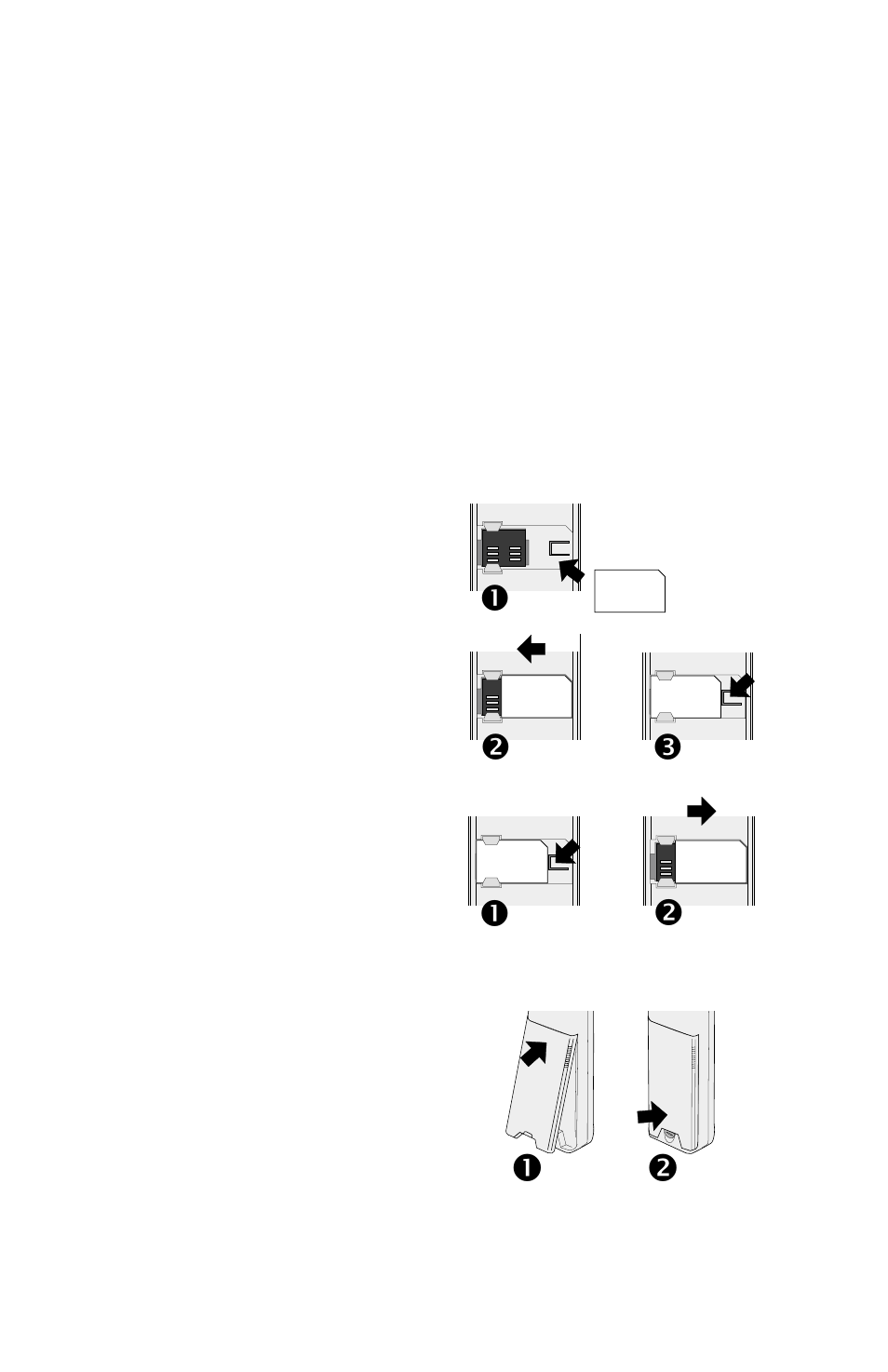 Getting started 1, Fitting the sim 1, Fitting the battery 1 | Getting started, Fitting the sim, Fitting the battery | Panasonic EB-GD92 User Manual | Page 5 / 60