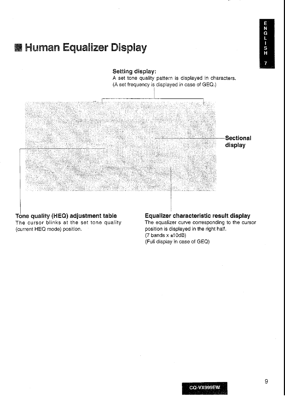 Human equalizer display | Panasonic CQ-VX999EW User Manual | Page 9 / 54