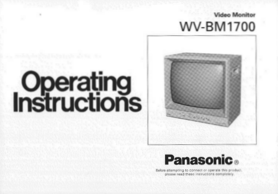 Panasonic WV-BM1700 User Manual | 16 pages