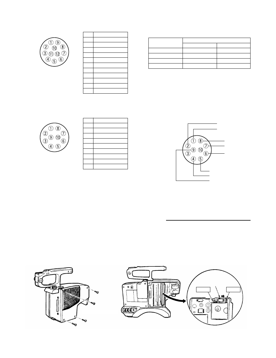 Lens connector (19), Pan/tilt control connector (20), Optional pan/tilt control cable wv-ca10u25 | Panasonic AW-AD700BS User Manual | Page 5 / 8