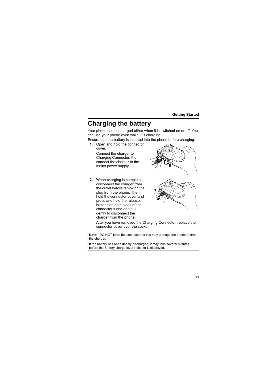 Charging the battery | Panasonic EB-SA7  EN User Manual | Page 24 / 168