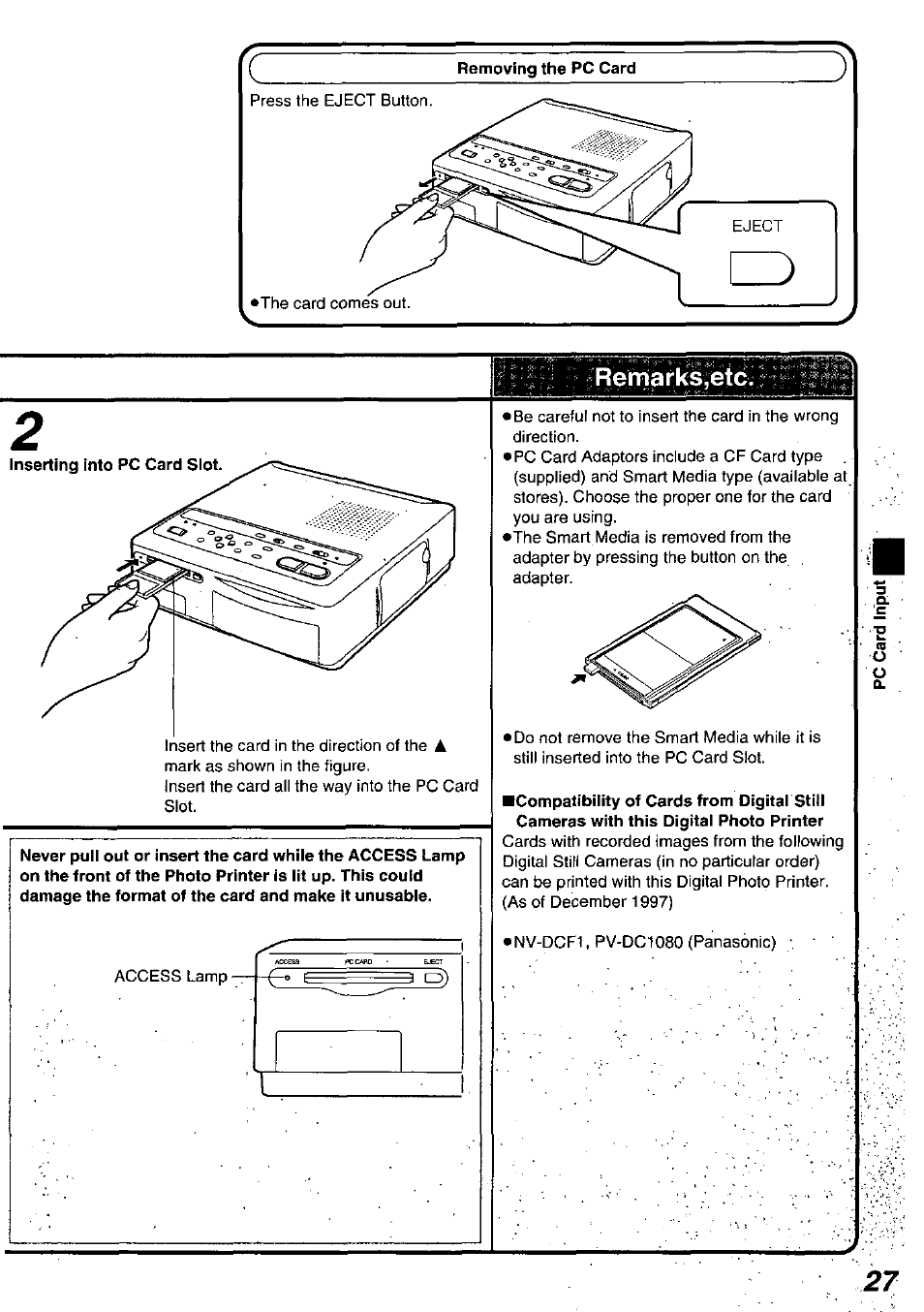 Remark^s;etc | Panasonic PV-PD2000 User Manual | Page 27 / 60