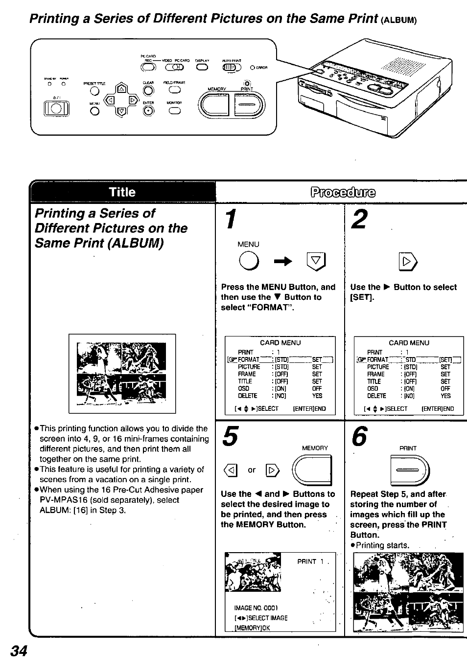 Title, Use the button to seiect [set | Panasonic PV-PD2000 User Manual | Page 34 / 60