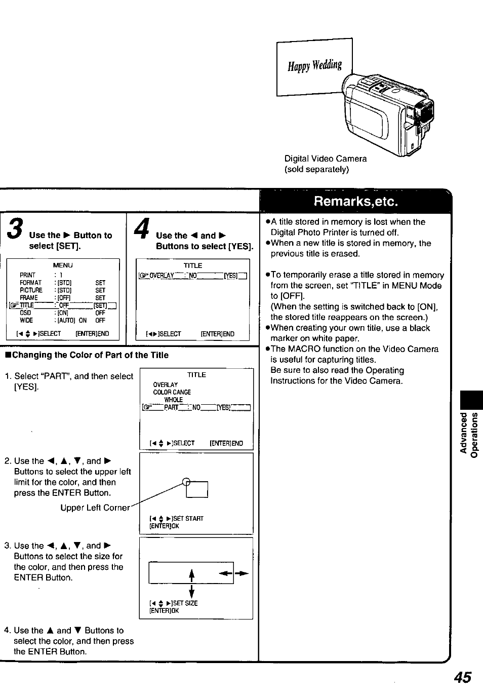 Remarks,etc | Panasonic PV-PD2000 User Manual | Page 45 / 60