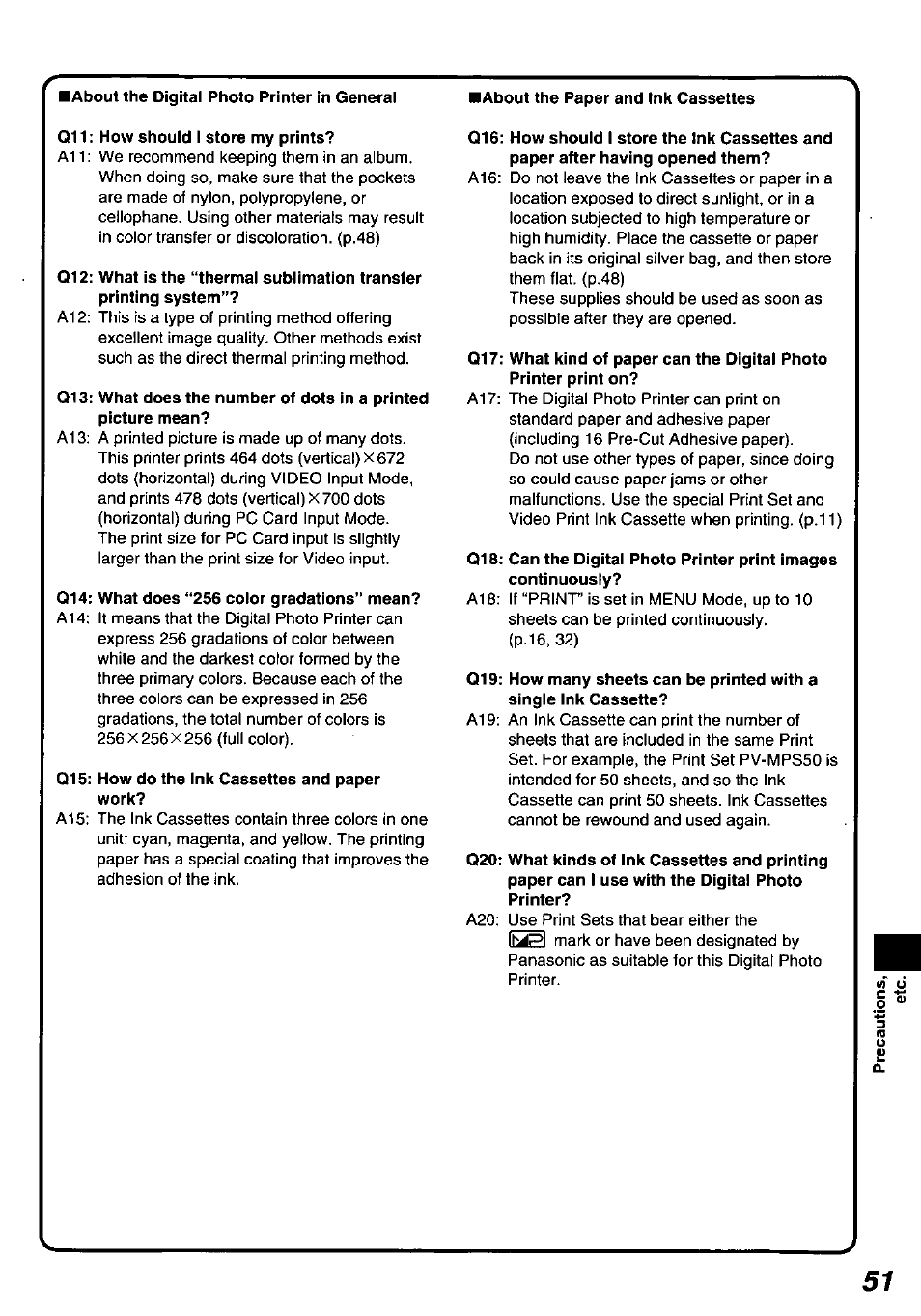 Panasonic PV-PD2000 User Manual | Page 51 / 60