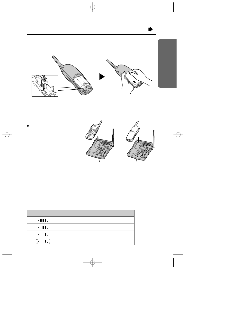 Installing the battery in the handset, Battery charge | Panasonic KX-TC1871ALB User Manual | Page 15 / 100