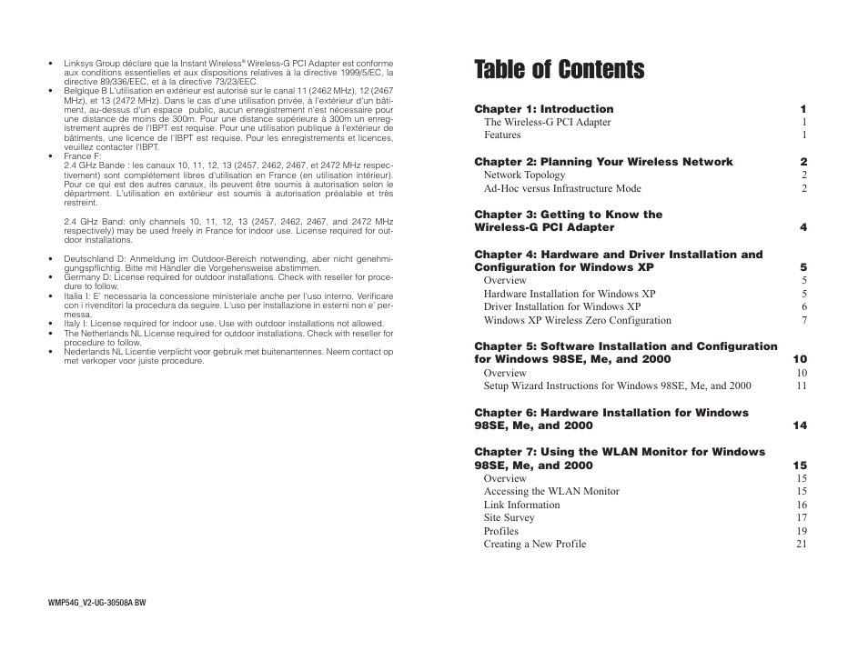 Panasonic WMP54G User Manual | Page 3 / 25