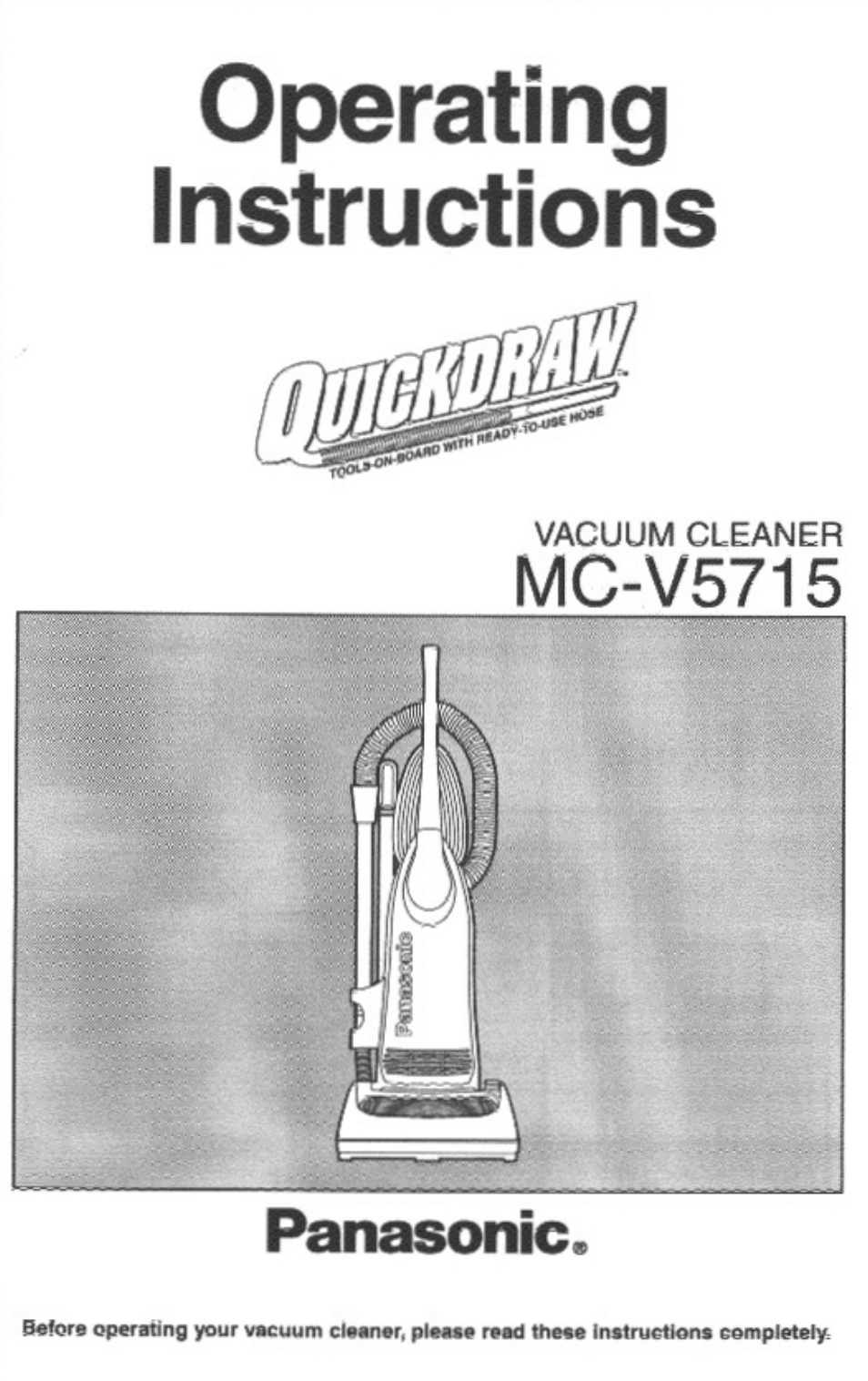 Panasonic MC-V5715 User Manual | 40 pages