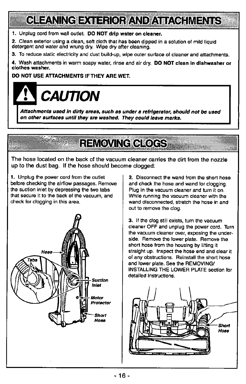 Removing',clqgsi, Caution | Panasonic MC-V5715 User Manual | Page 16 / 40