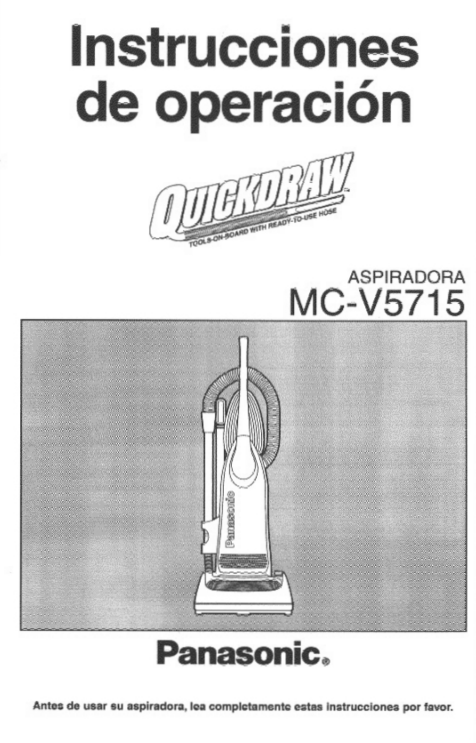 Instrucciones de operación, Mc-v5715 | Panasonic MC-V5715 User Manual | Page 21 / 40