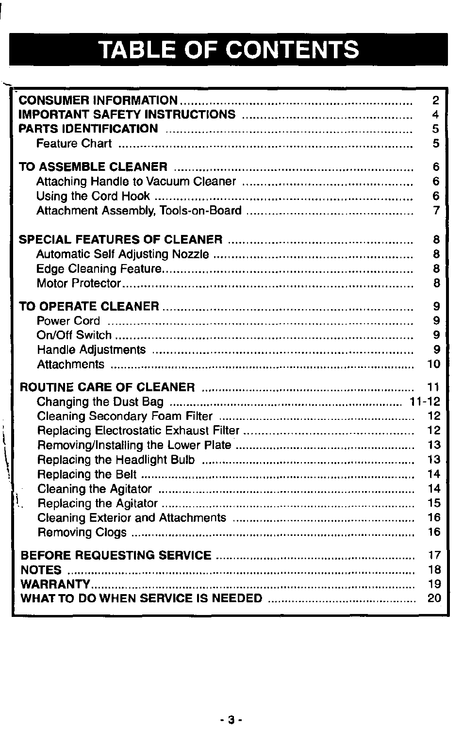 Panasonic MC-V5715 User Manual | Page 3 / 40