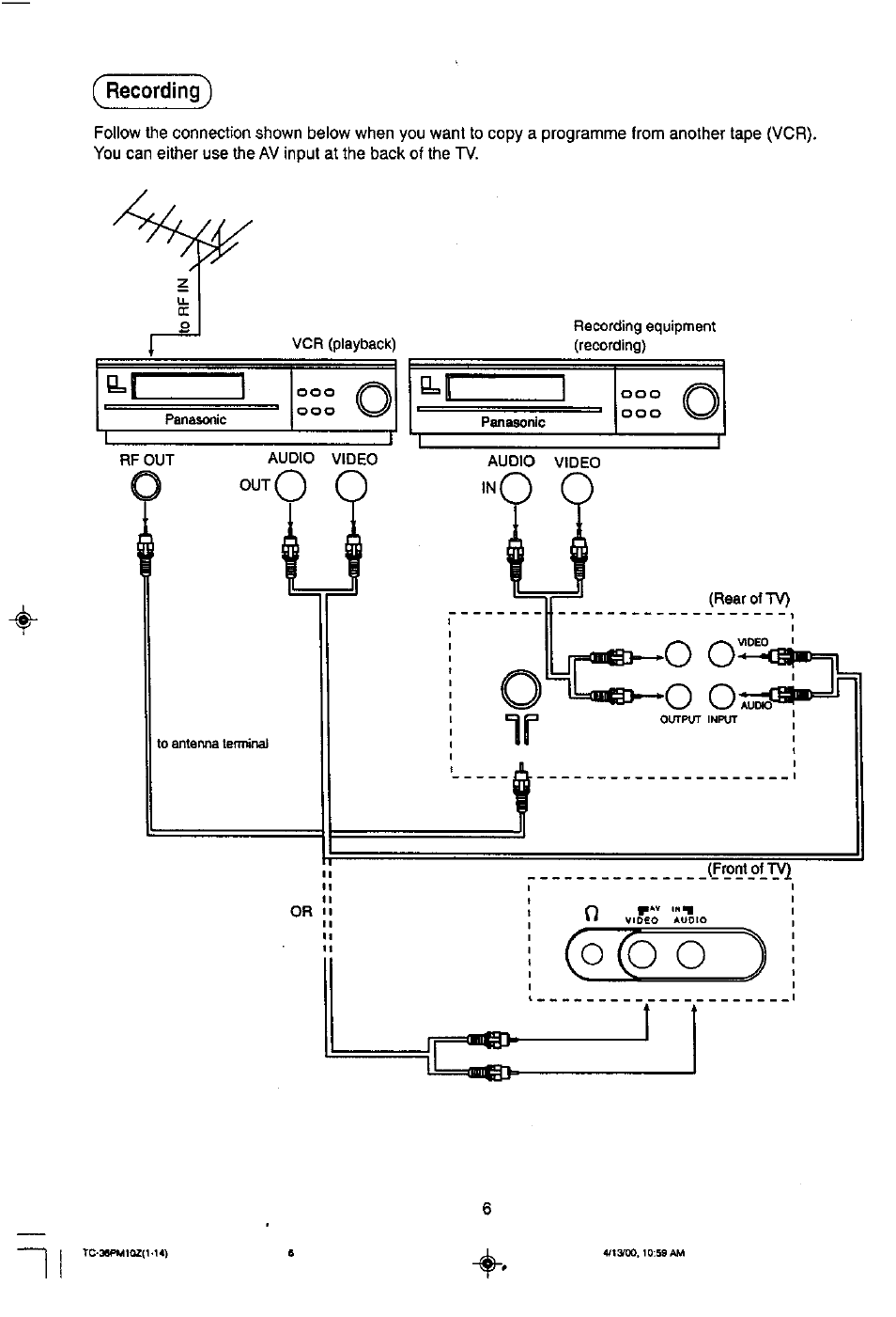 Recording) | Panasonic TC-36PM10Z User Manual | Page 6 / 28
