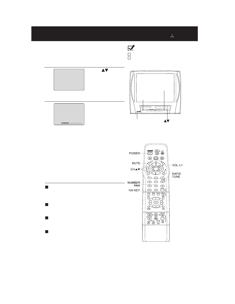 Tv operation tv/vcr, Tv operation | Panasonic AG 527DVDE User Manual | Page 22 / 68