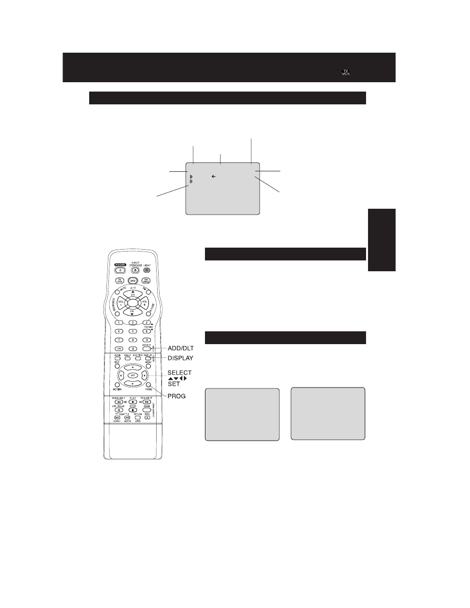 On-screen display (osd), Blue screen display, Channel & function display play | Tv/vcr status & clock display | Panasonic AG 527DVDE User Manual | Page 27 / 68