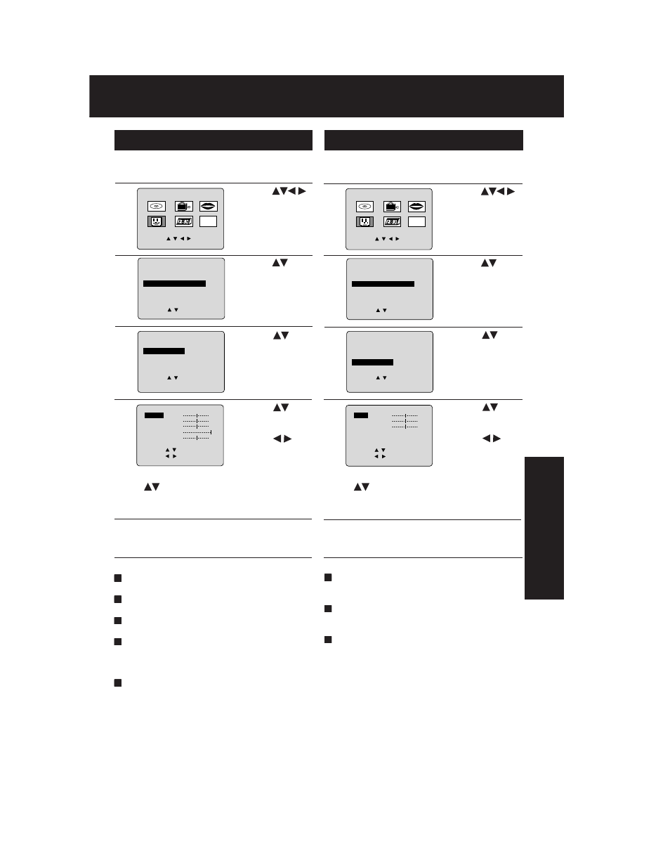 Video/audio adjustment, Video / audio adjustment, Audio adjustment video adjustment | Panasonic AG 527DVDE User Manual | Page 47 / 68