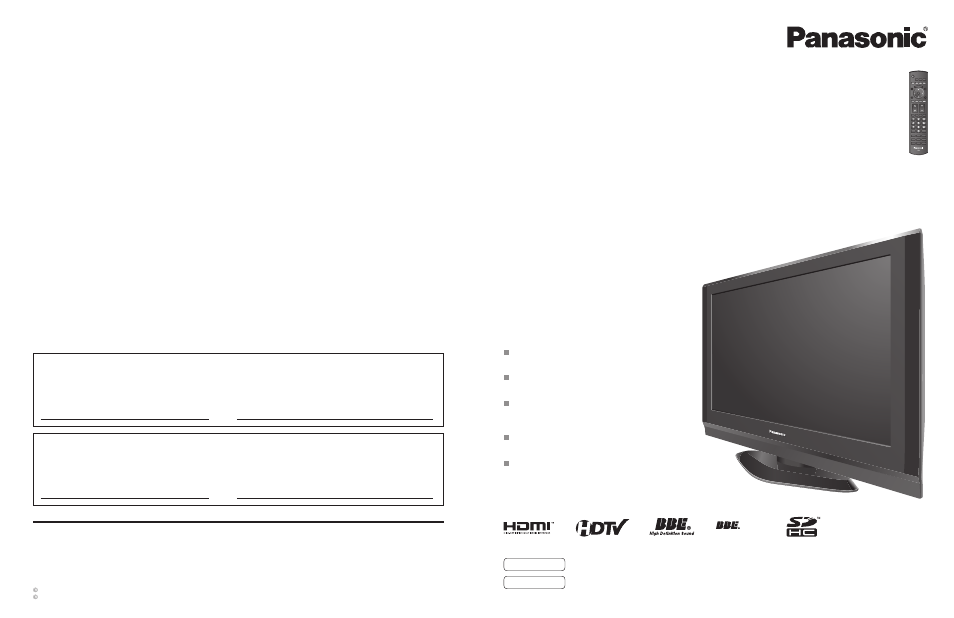 Panasonic TC 32LX700 User Manual | 55 pages