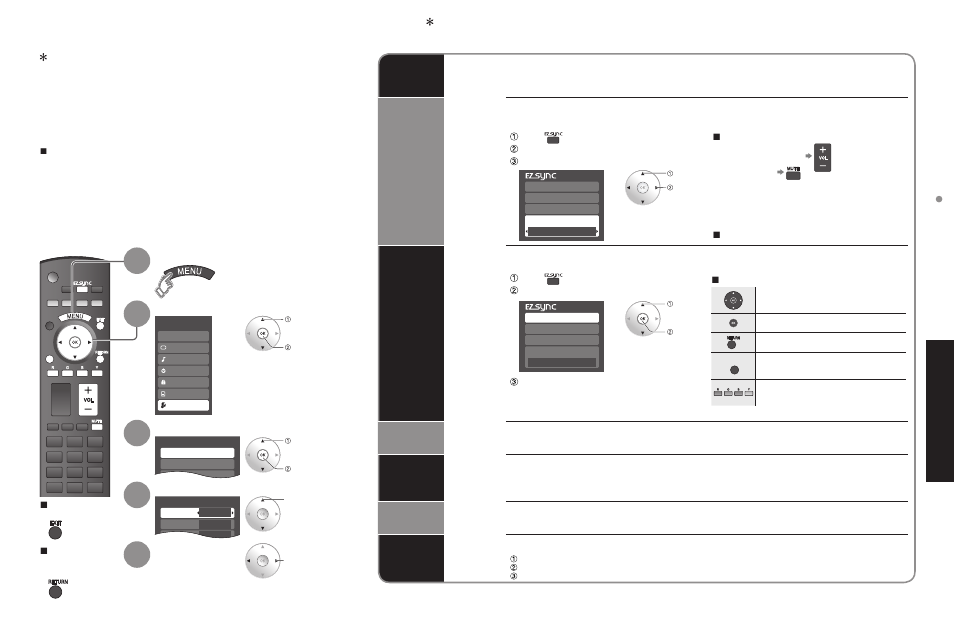 Ez sync, Hdavi control, Advanced | Panasonic TC 32LX700 User Manual | Page 29 / 55