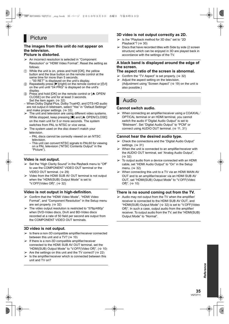 Picture audio | Panasonic DMP-BDT300 User Manual | Page 35 / 48