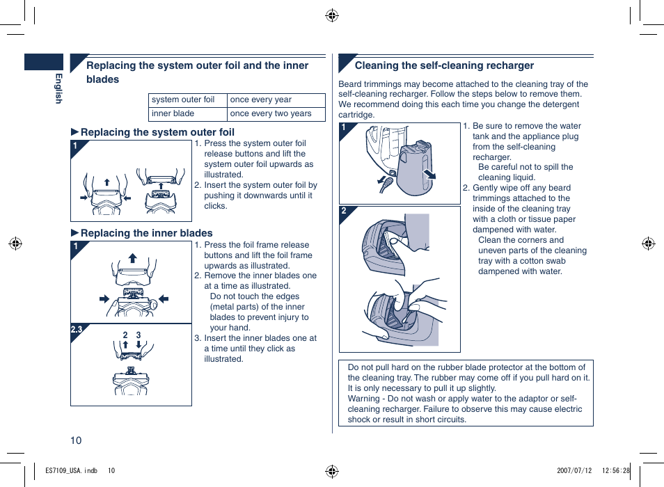 Panasonic ES7109 User Manual | Page 10 / 32