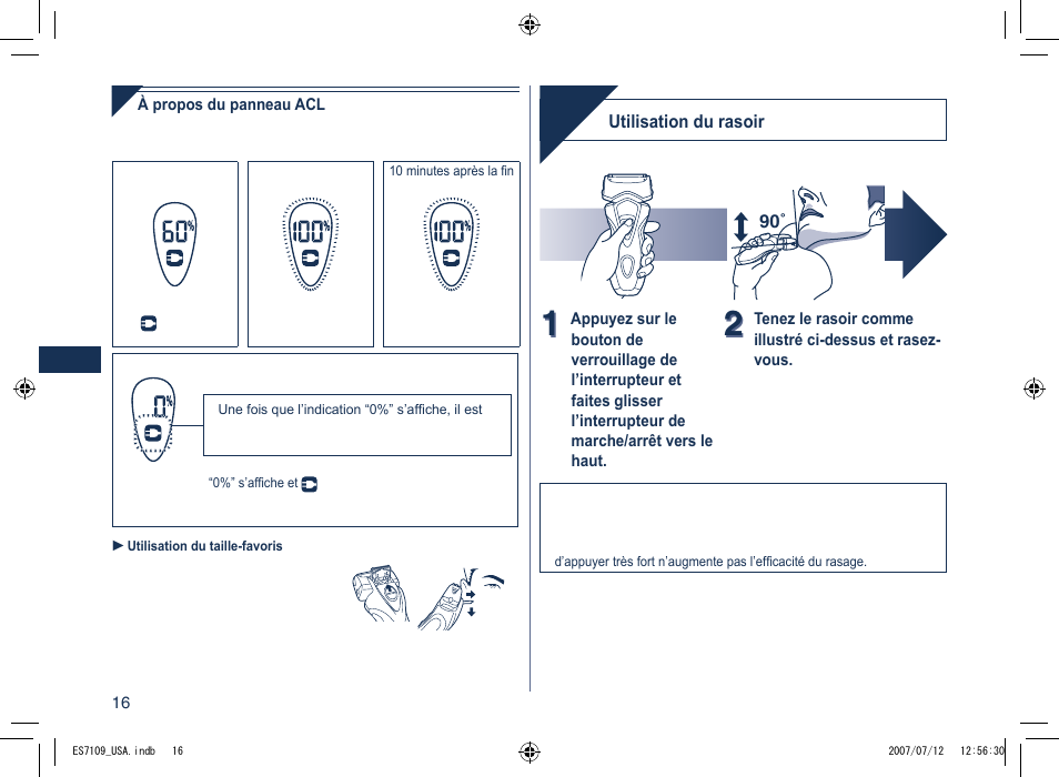 Se raser | Panasonic ES7109 User Manual | Page 16 / 32