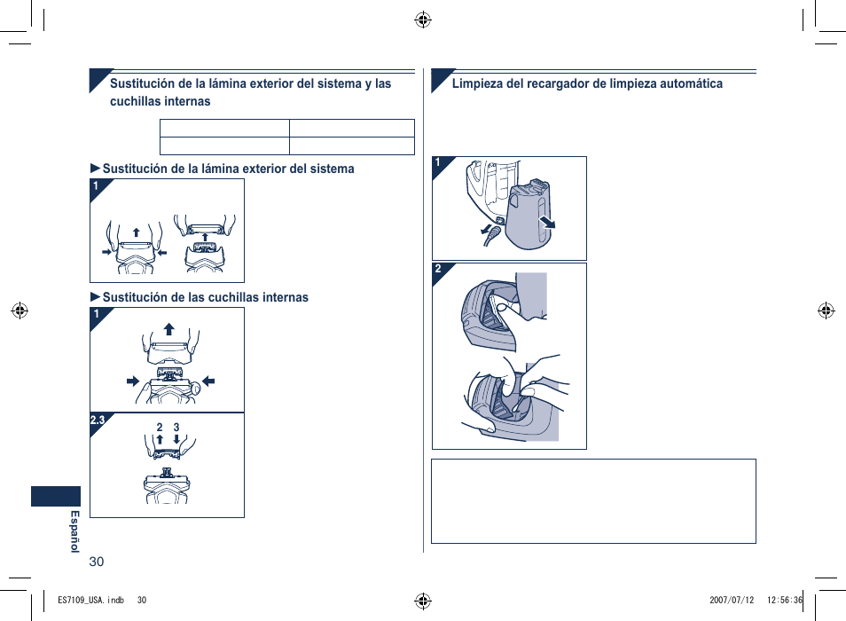 Panasonic ES7109 User Manual | Page 30 / 32