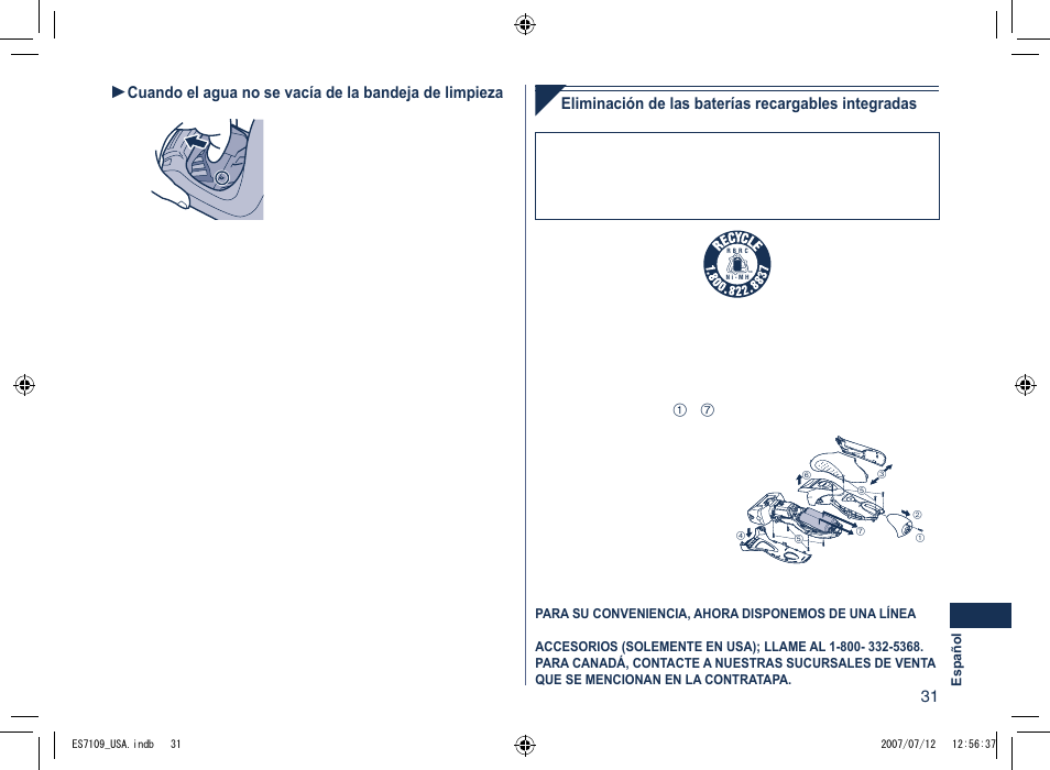 Panasonic ES7109 User Manual | Page 31 / 32