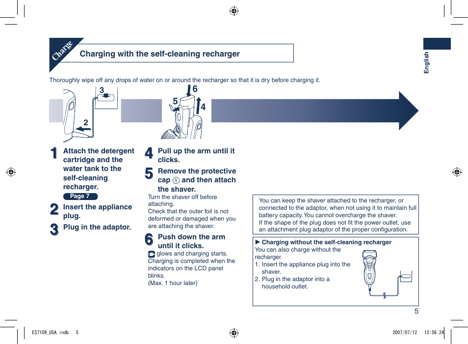 Panasonic ES7109 User Manual | Page 5 / 32