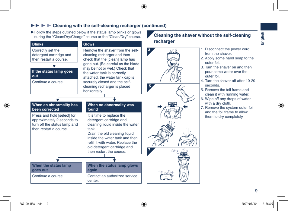 Panasonic ES7109 User Manual | Page 9 / 32